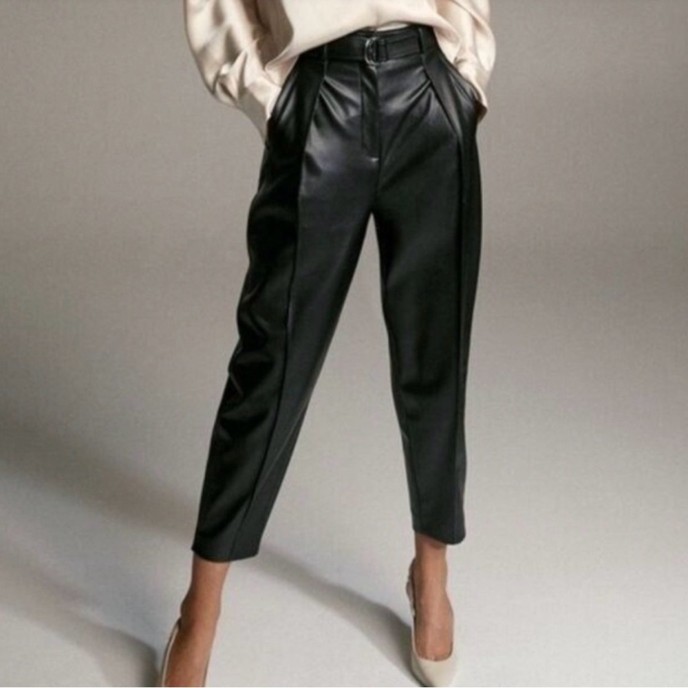Aritzia Babaton Black Vegan Leather Pants